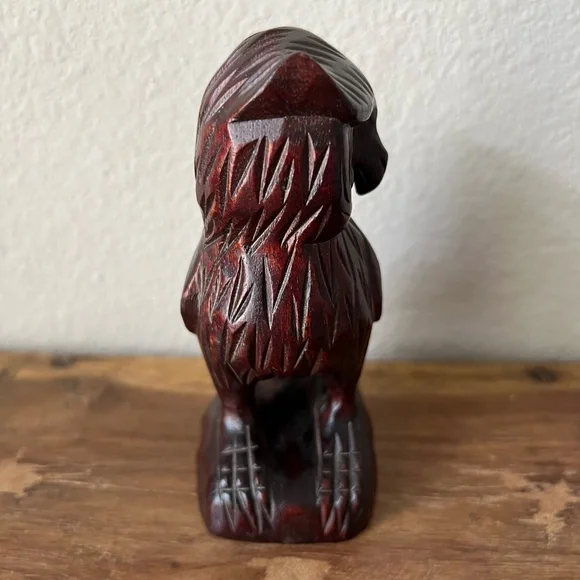 Carved Wood Owl Figurine - Picture 5 of 10